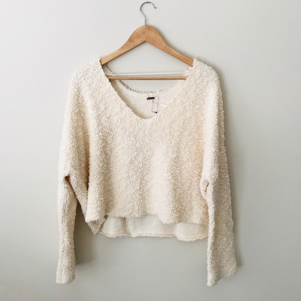 Off white free people fuzzy sweater